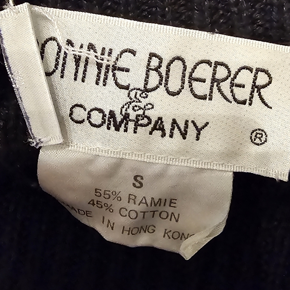 VINTAGE BONNIE BOERER | Beaded Sequin black sweater 80s   Small - Picture 5 of 5